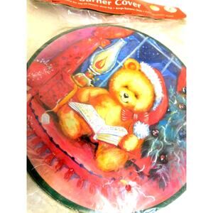 Vintage Christmas House Stove Burner Covers Set Teddy Bear Holiday Decor New